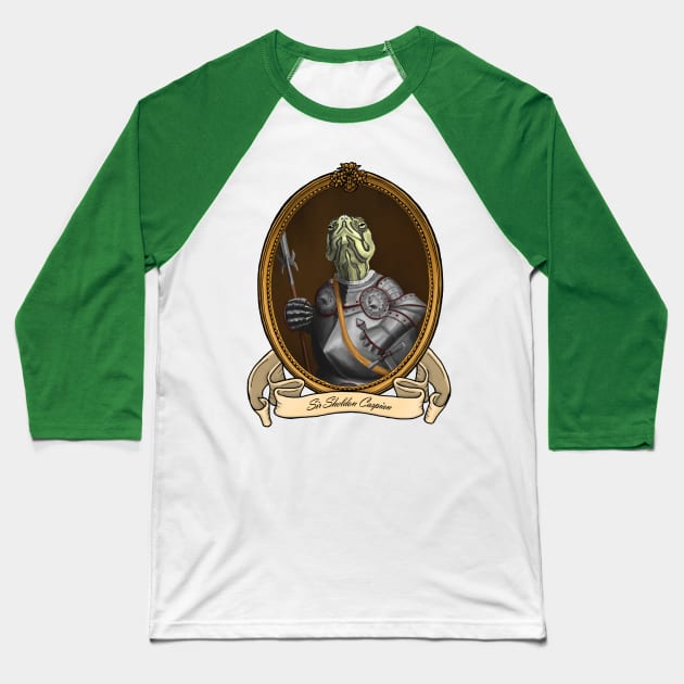 Renaissance Reptile - Sir Sheldon Caspian (A Caspian Pond Turtle) Baseball T-Shirt by JMSArt